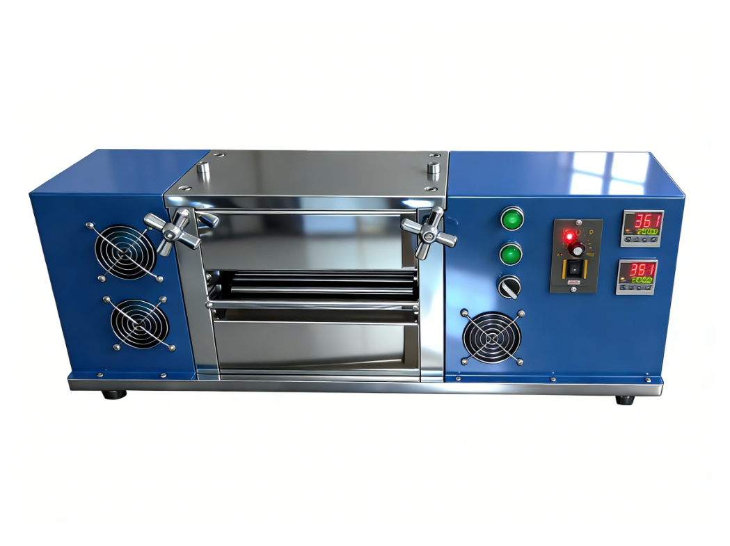 加熱電動立式對輥機   寬度150mm